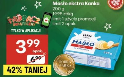 Masło ekstra Kanka promocja w Delikatesy Centrum