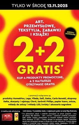 Artykuły przemysłowe, tekstylia, zabawki i książki 2+2 gratis promocja w Biedronka