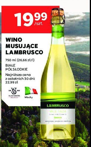 Wino LAMBRUSCO VALLE promocja