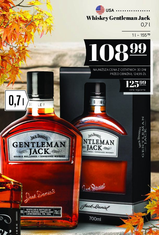 Whiskey kartonik Jack daniel's gentleman jack promocja