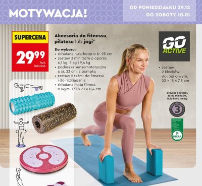 Akcesoria do fitnessu, pilatesu lub jogi Go Active promocja w Biedronka
