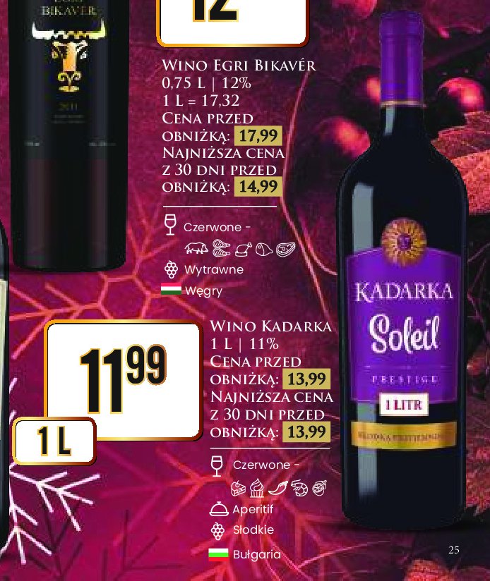 Wino słodkie KADARKA SOLEIL PRESTIGE RED promocja w Dino