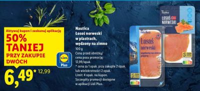 Łosoś norweski w plastrach, wędzony na zimno promocja w Lidl