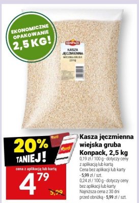 Kasza jęczmienna wiejska gruba Konpack, 2,5 kg promocja w Twój Market