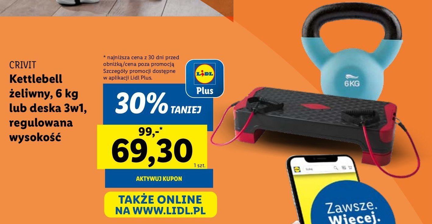 Kettlebell 6 kg Crivit promocja w Lidl