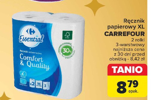 Ręczniki papierowe Carrefour essential promocja