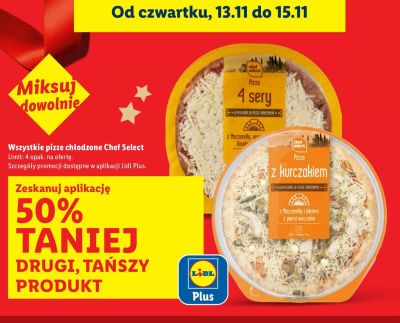 Pizza chłodzona z kurczakiem Chef Select promocja w Lidl