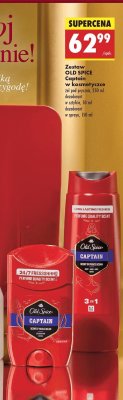Zestaw OLD SPICE Captain w kosmetyczce żel pod prysznic, dezodorant w sztyfcie, dezodorant w sprayu promocja w Biedronka
