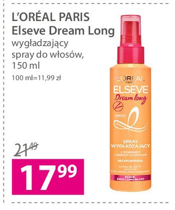 Spray do włosów wygładzający L'oreal elseve dream long promocja