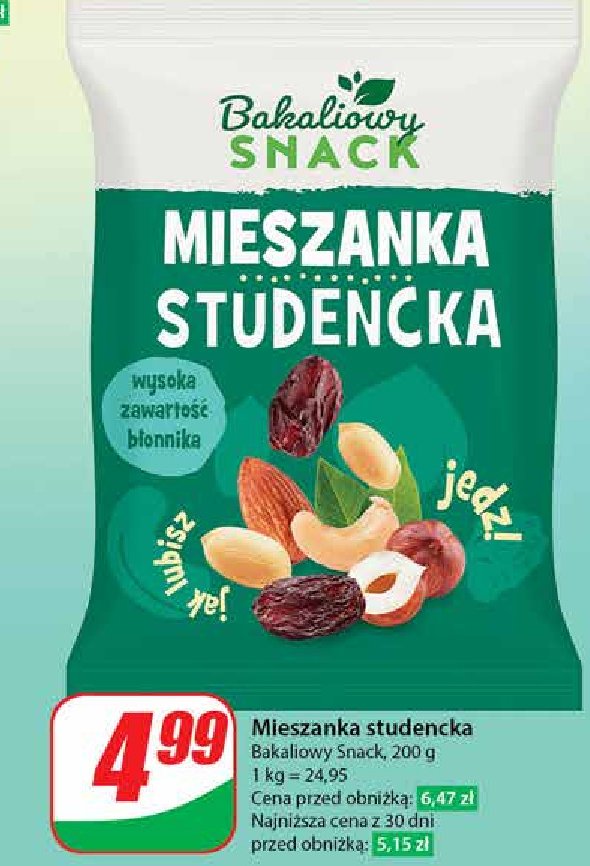 Mieszanka studencka Bakaliowy snack promocja w Dino