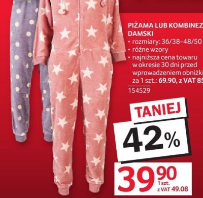 Piżama lub kombinezon damski promocja w Selgros