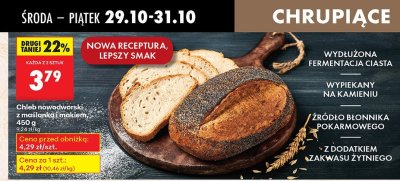 Chleb nowodworski z masłanką i makiem, 450 g promocja w Biedronka