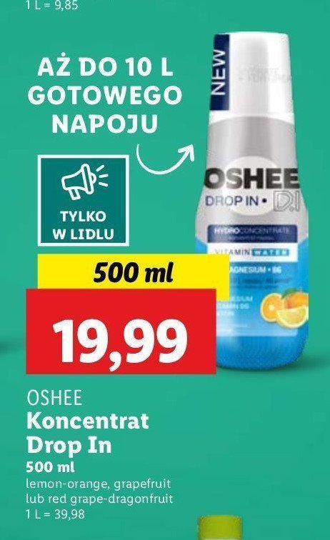 Koncentrat grapefruit Oshee vitamin water promocja