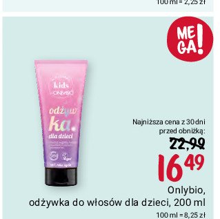 Odżywka do włosów dla dzieci Only bio hair balance Onlybio promocja