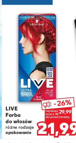 Farba do włosów 092 Schwarzkopf live ultra brights promocja w Kaufland