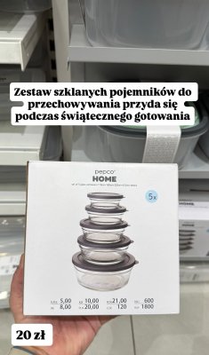 Zestaw szklanych pojemników do przechowywania  promocja w Pepco