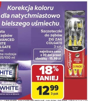 Pasta do zębów Colgate Advanced White promocja w Carrefour
