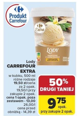 Lody CARREFOUR EXTRA w kubku promocja w Carrefour