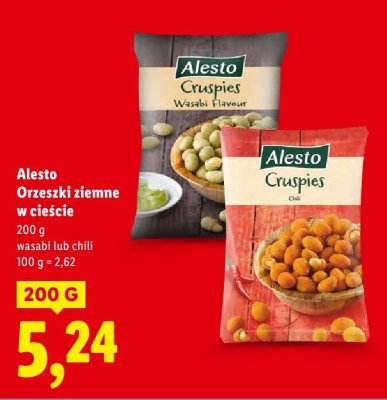 Orzeszki ziemne w cieście wasabi Alesto promocja w Lidl