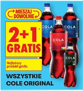 Wszystkie napoje marki Cola Original 2+1 GRATIS promocja w Biedronka