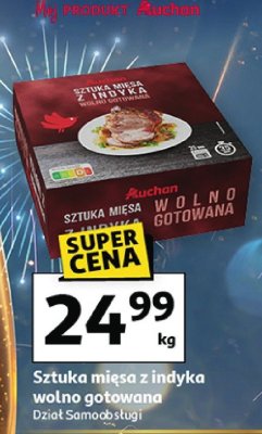 Sztuka mięsa z indyka wołno gotowana promocja w Auchan