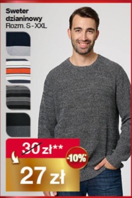 Sweter dzianinowy męski Woolworth promocja w Woolworth