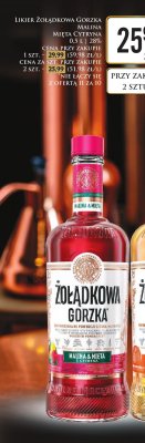 Wódka Żołądkowa Gorzka Malina i Mięta z Cytryną 0.5L  promocja w Dino