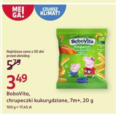 Chrupeczki BoboVita, kukurydziane, 7m+, 20 g promocja w Rossmann