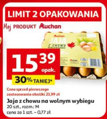 Jaja z chowu na wolnym wybiegu promocja w Auchan
