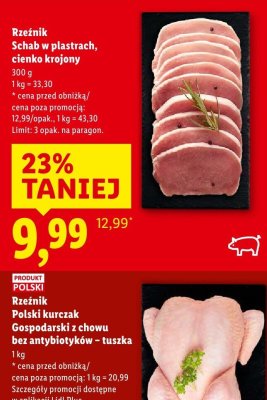 Schab Rzeźnik Schab w plastrach, cienko krojony promocja w Lidl
