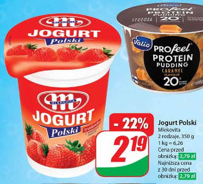 Jogurt truskawka Mlekovita jogurt polski promocja w Dino