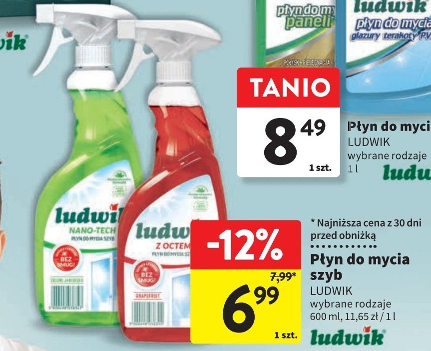 Płyn do mycia szyb nano-tech zielone jabłuszko Ludwik promocja w Intermarche