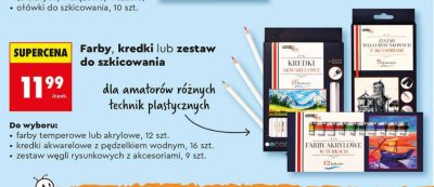 Zestaw węgli rysunkowych z akcesoriami promocja w Biedronka
