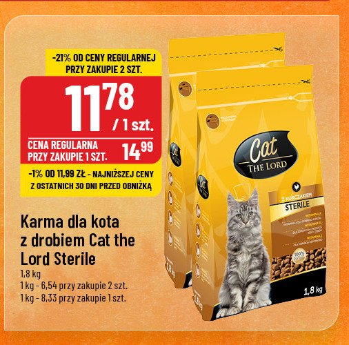 Karma dla kota z kurczakiem sterile Cat the lord promocja