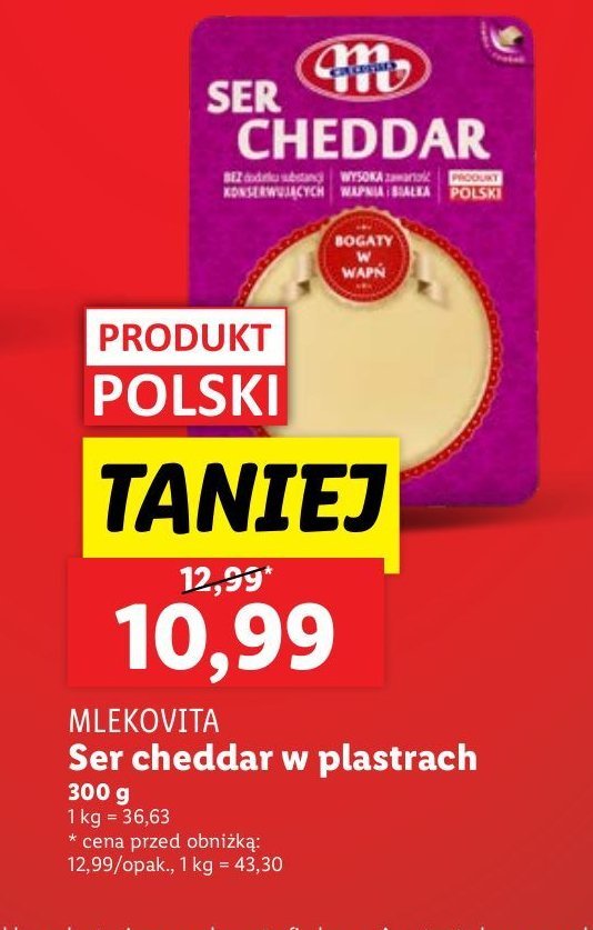 Ser cheddar plastry Mlekovita promocja