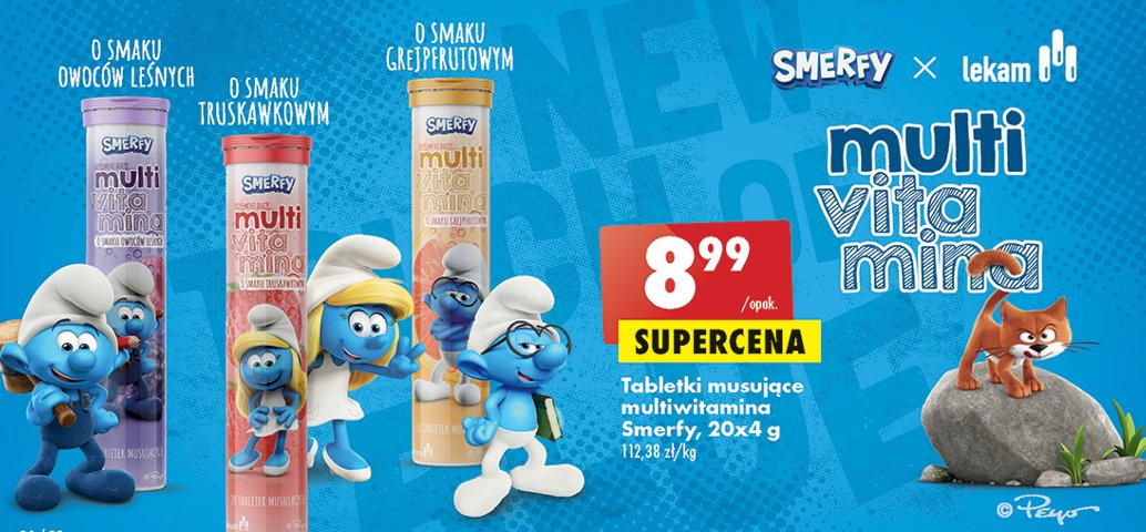 Tabletki musuj膮ce truskawka Lekam x smerfy promocja