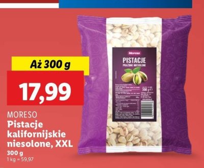 Pistacje prażone niesolone Moreso promocja