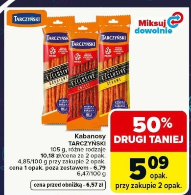 Kabanosy Tarczyński Exclusive 105g promocja w Carrefour