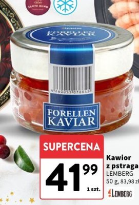Kawior z pstrąga LEMBERG promocja w Intermarche