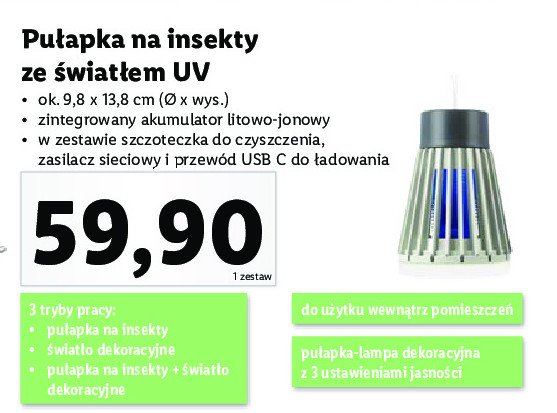 Pu艂apka na insekty uv LIVARNO HOME promocja