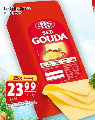 Ser żółty Gouda Mlekovita 1kg promocja w Prim Market