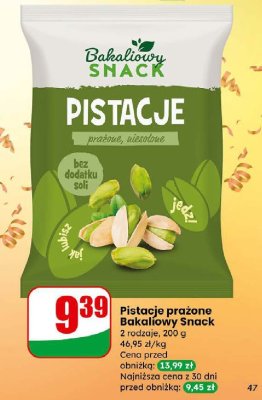 Pistacje prażone 2 rodzaje promocja w Dino
