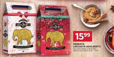 Herbata liściasta Adalbert's Szczęście promocja w Stokrotka