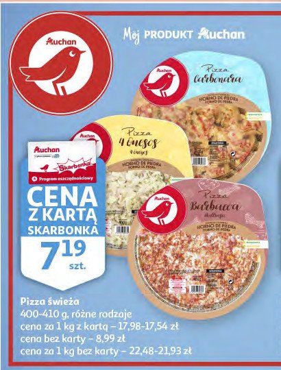 Pizza barbacoa Auchan różnorodne (logo czerwone) promocja