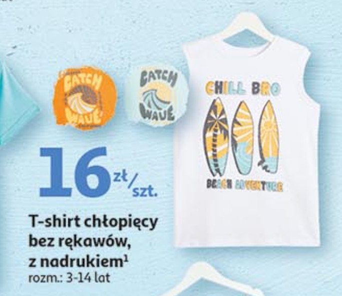 T-shirt bez rękawów chłopięcy 3-14 lat Auchan inextenso promocja