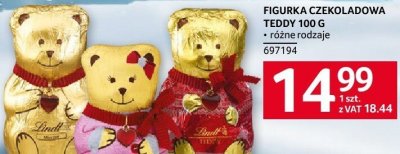 Figurka czekoladowa Lindt Teddy 100 g różne rodzaje promocja w Selgros