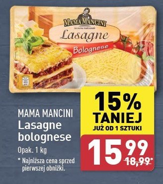 Lasagne bolognese Mama mancini promocja