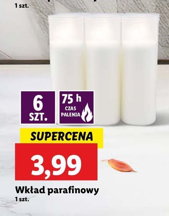 Wkład parafinowy do znicza promocja