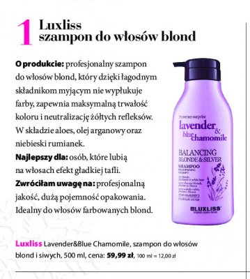 Szampon lavender & blue chamomile Luxliss promocja