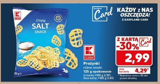 Prażynki solone K-classic promocja w Kaufland